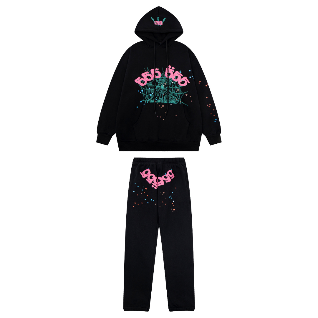 Sp5der Tracksuit Black